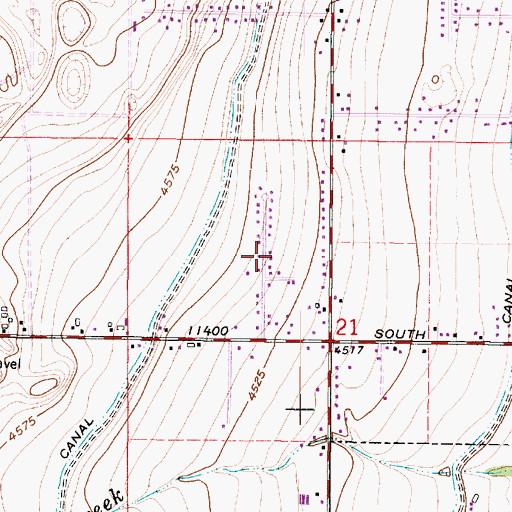 Topographic Map of Thaxton Acres, UT