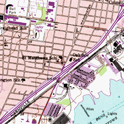 Topographic Map of Saint Matthews Catholic Church, AL