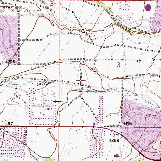Topographic Map of Willow Creek Meadows, UT
