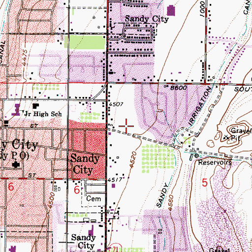 Topographic Map of Oakwood Park Condo, UT