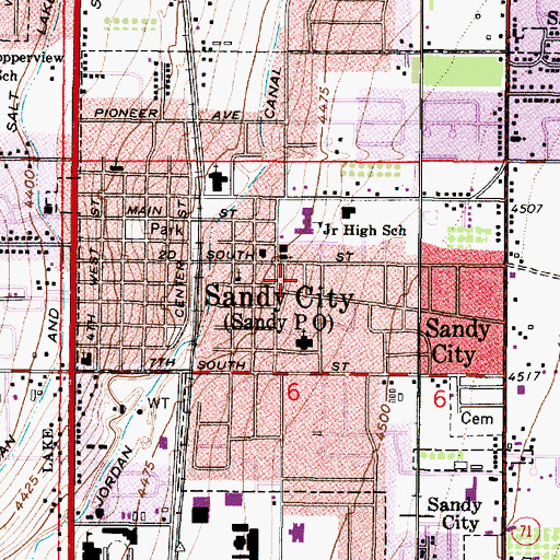 Topographic Map of Eastern Addition Sandy Plat A, UT