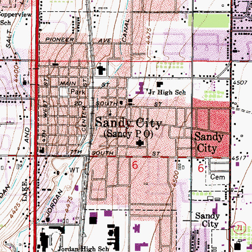 Topographic Map of Sandy Station Original Town, UT