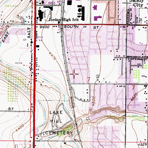 Topographic Map of Mountain View Estates, UT