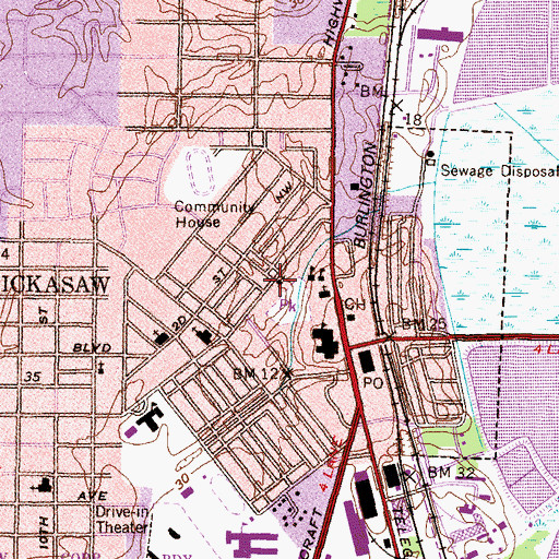 Topographic Map of Saint Michaels Episcopal Church, AL