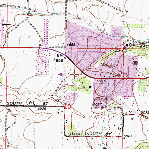 Topographic Map of Hillborough Heights, UT