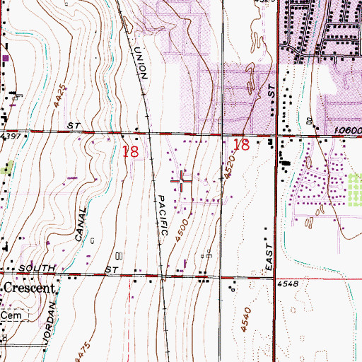 Topographic Map of Crescent Estates, UT