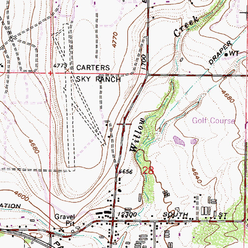 Topographic Map of Hidden Valley Country Club Estates, UT