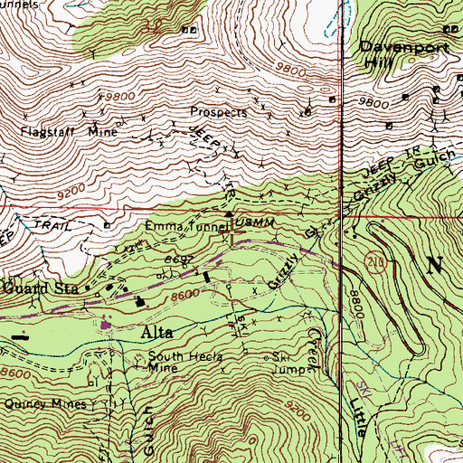 Topographic Map of Hellgate Villa Condominiums, UT