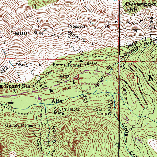 Topographic Map of Powder Ridge Condominiums, UT