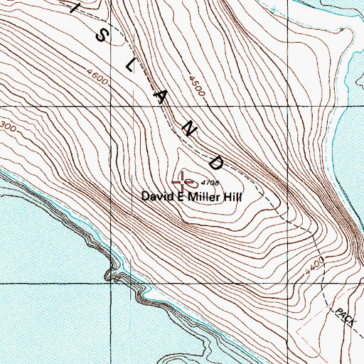 Topographic Map of David E Miller Hill, UT