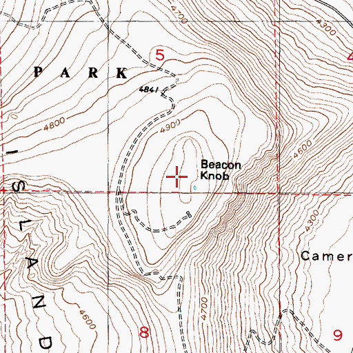 Topographic Map of Beacon Knob, UT