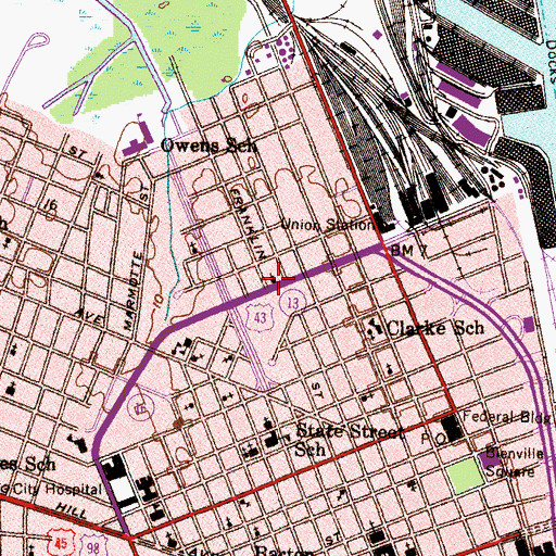 Topographic Map of Saint Patricks Roman Catholic School (historical), AL