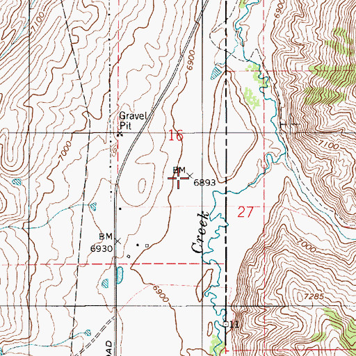 Topographic Map of Coyote Creek, WY
