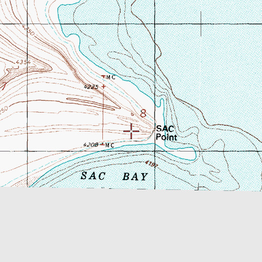 Topographic Map of SAC Point, UT