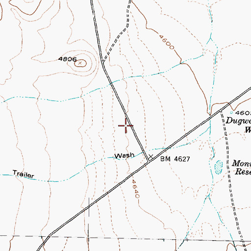 Topographic Map of Trailer Wash, UT