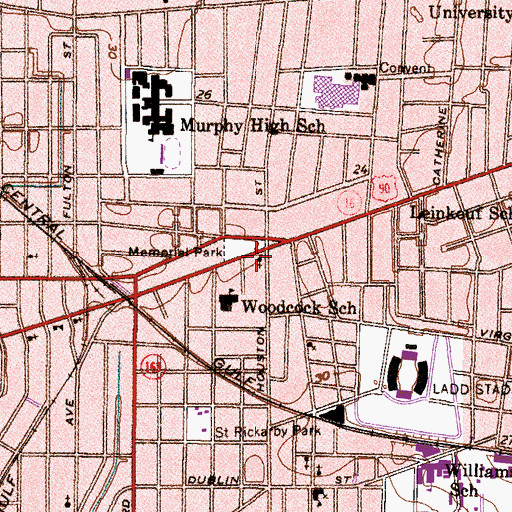 Topographic Map of Saint Paul Lutheran Church, AL