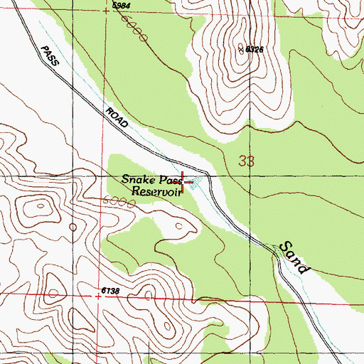 Topographic Map of Snake Pass Reservoir, UT
