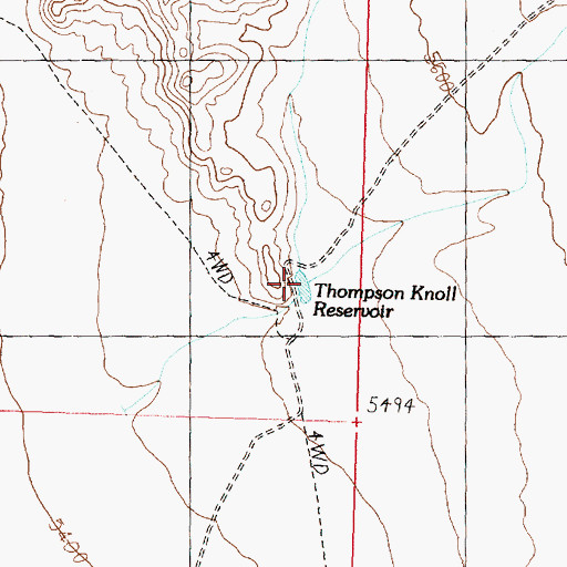 Topographic Map of Thompson Knoll Reservoir, UT