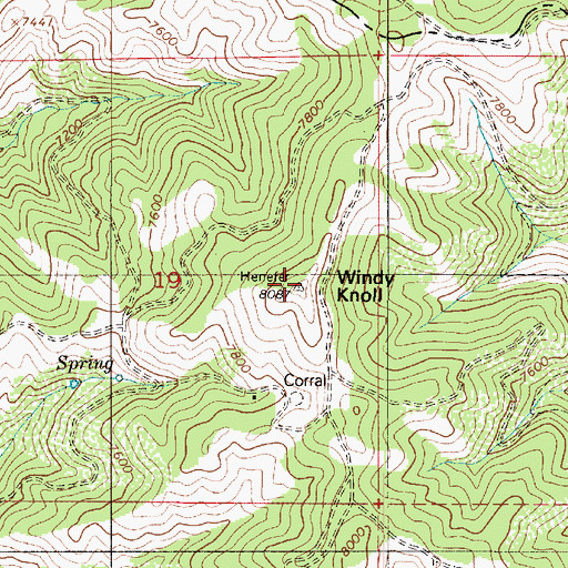 Topographic Map of Windy Knoll, UT