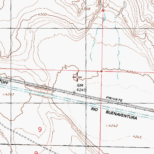 Topographic Map of Rio Buenaventura Canal, UT