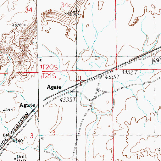 Topographic Map of Agate, UT