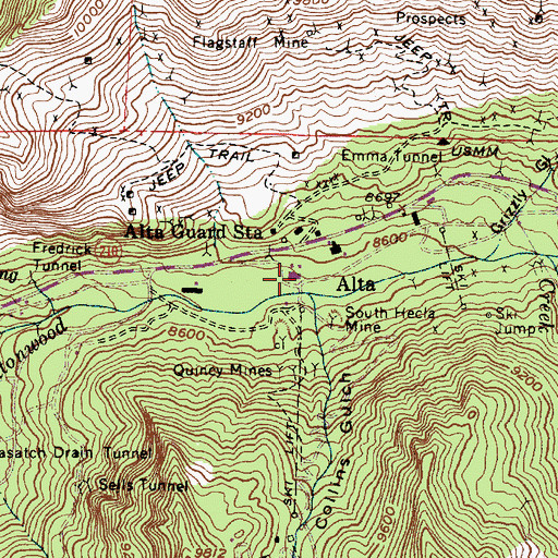 Topographic Map of Alta, UT