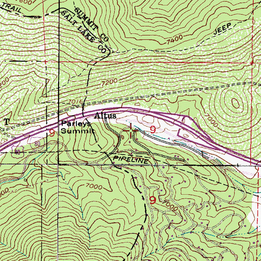 Topographic Map of Altus, UT