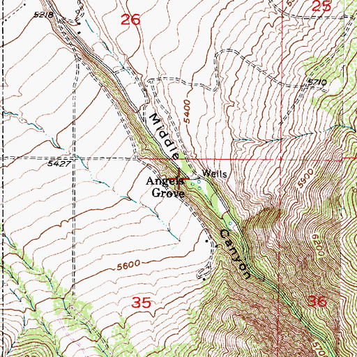 Topographic Map of Angels Grove, UT