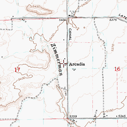 Topographic Map of Arcadia, UT