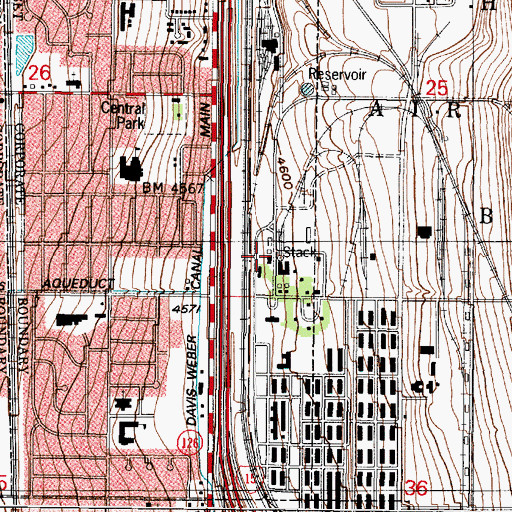 Topographic Map of Arsenal, UT