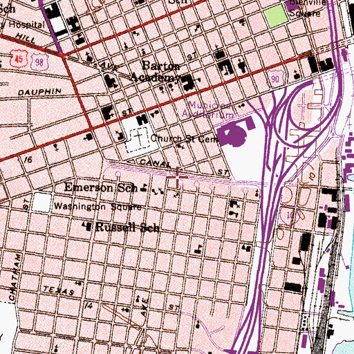Topographic Map of Saint Peter Clavers Roman Catholic Church (historical), AL