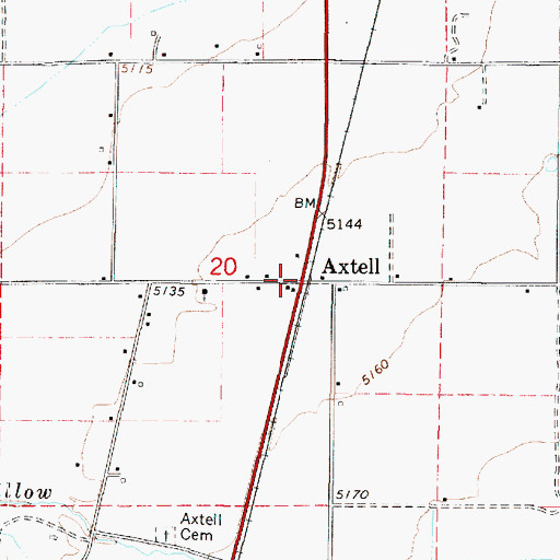 Topographic Map of Axtell, UT