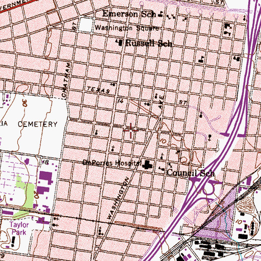 Topographic Map of Saint Peters Baptist Church, AL