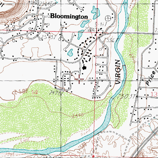 Topographic Map of Bloomington, UT
