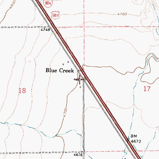 Topographic Map of Blue Creek, UT