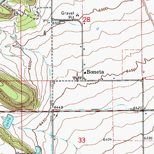 Topographic Map of Boneta, UT