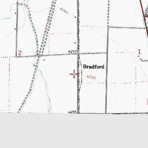 Topographic Map of Bradford, UT