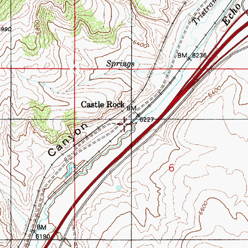 Topographic Map of Castle Rock, UT