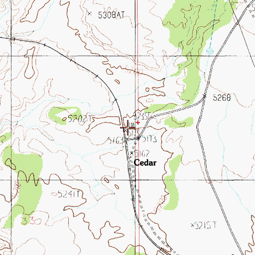 Topographic Map of Cedar, UT