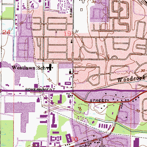 Topographic Map of Saint Pius X Church, AL