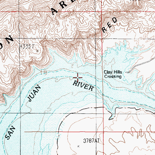 Topographic Map of Clay Hills Crossing, UT