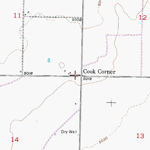 Topographic Map of Cook Corner, UT