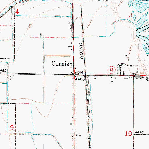 Topographic Map of Cornish, UT