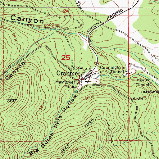 Topographic Map of Cranmer, UT