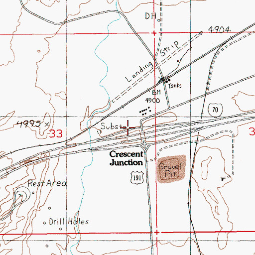 Topographic Map of Crescent Junction, UT