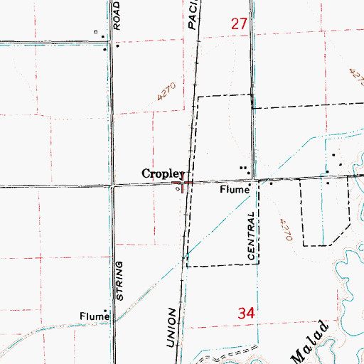 Topographic Map of Cropley, UT