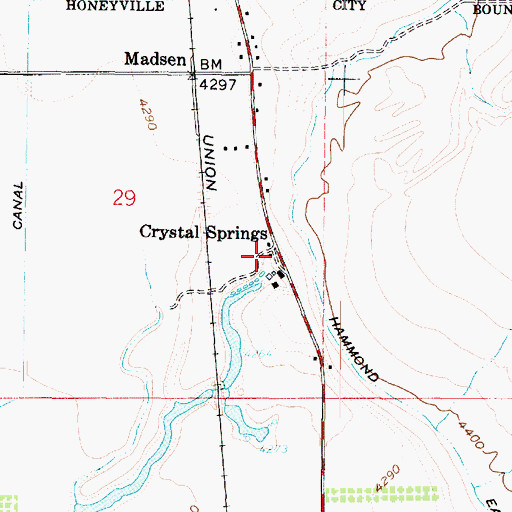 Topographic Map of Crystal Springs, UT