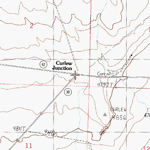 Topographic Map of Curlew Junction, UT