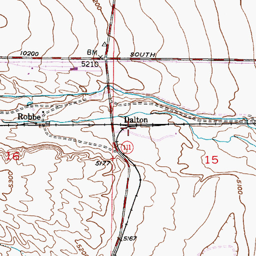 Topographic Map of Dalton, UT