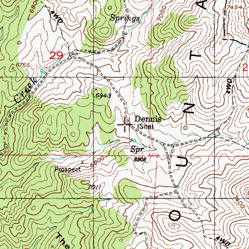 Topographic Map of Dennis, UT